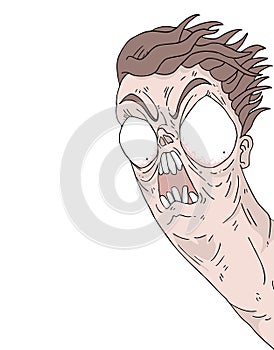 Funny crazy face draw