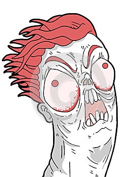 Funny crazy face draw