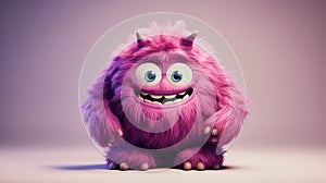 funny cuddly violet monster