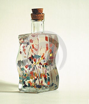 Funny curved glass bottle