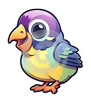 Funny and cute bird transparency sticker, Gouldian Finch