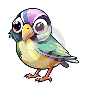 Funny and cute bird transparency sticker, Gouldian Finch