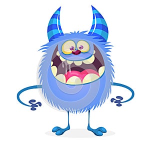 Funny and cute cartoon monster werewolf character.