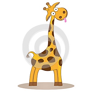 Funny cute character cartoon giraffe vector kid illustration wild safari animal
