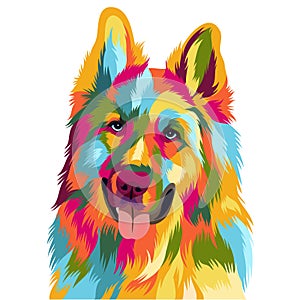 Funny and cute dog vector pop art full colours