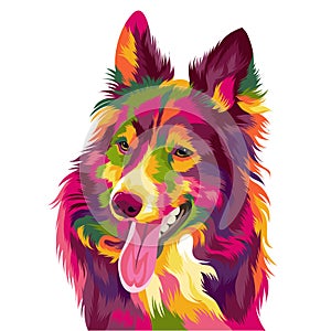 Funny and cute dog vector pop art full colours