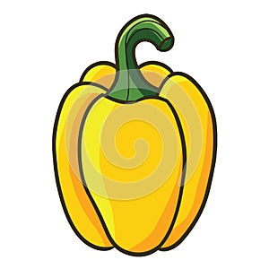 Funny and cute fresh yellow paprika - vector.