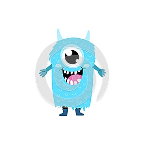 Funny cute monster on a white background.