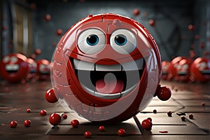 funny 3D red smiley face