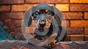 funny dachshund puppy Generative AI