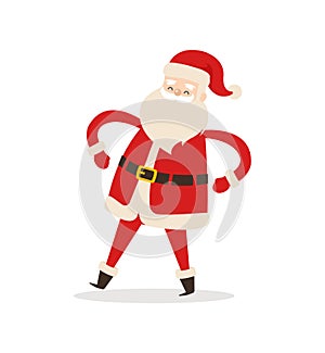 Funny Dancing Santa Claus Vector Illustration