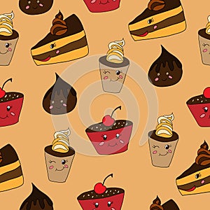 Funny desserts pattern