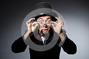 Funny detective with pipe