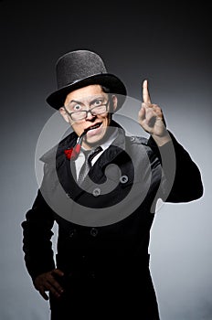 Funny detective with pipe