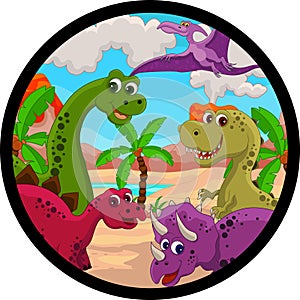 Funny dinosaur cartoon