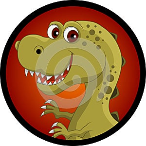 Funny dinosaur head cartoon