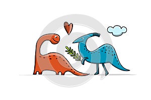 Funny dinosaurs, childish style for your design