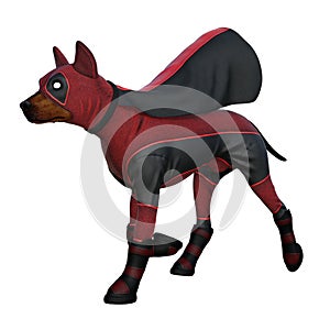 Funny dog 3d with costume isolated