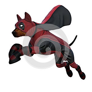 Funny dog 3d with costume isolated