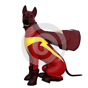 Funny dog 3d with costume isolated