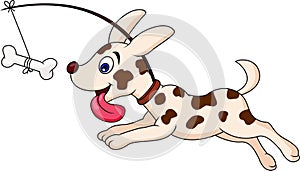 Funny dog cartoon running