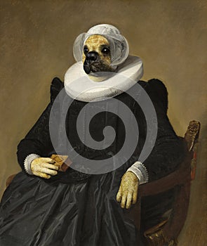 Funny Dog, Oil Painting Spoof, Surreal