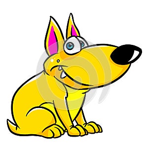 Funny dog parody joke animal character cartoon illustration