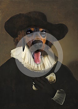 Funny Dog, Rembrandt Oil Painting