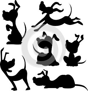 Funny dog silhouette - vector