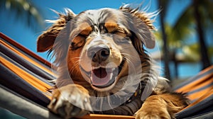 Funny Dog Soaks Up Sun in a Hammock on Summer Break