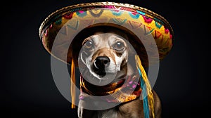 funny dog with sombrero