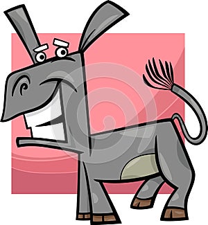 Funny donkey cartoon illustration