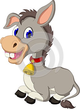 Funny donkey cartoon sitting