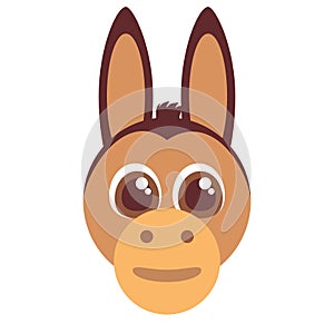 Funny donkey face isolated icon