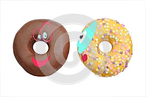 Funny donuts in love