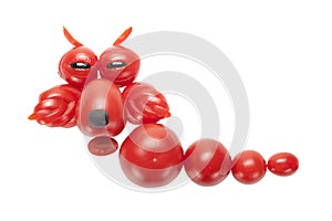 Funny dragon made of tomato