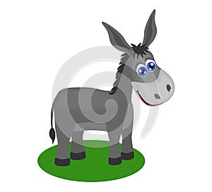 Funny drawing of cute donkey