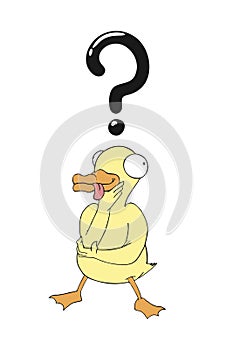 Funny duck thinking