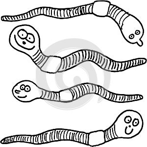 Funny earthworms