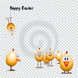 Funny Easter eggs chicks