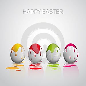 Funny Easter eggs with color splatters