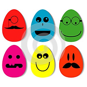 Funny easter eggs with dropped shadow