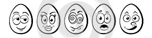 Funny Easter Eggs with emoticon character faces