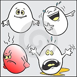 Funny -Easter- eggs, set 1 of 4.