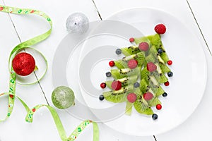 Funny edible Christmas tree, Christmas breakfast idea for kids
