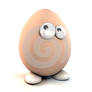 Funny egg as a cartoon 3d characters