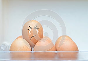 Funny eggs expressions concept with crying/sadness emotions.