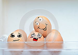 Funny eggs expressions concept with different emotions.