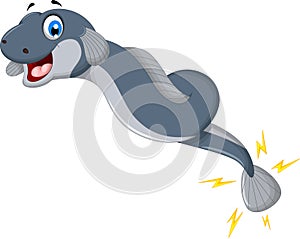Funny Electric eel cartoon posing