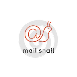 Funny email logo snail icon vector